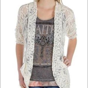 Buckle Miss Chievous Cream Lace Cardigan Size Med